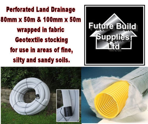 60mm/80mm/100mm/160mmx25m/35m/50m/100m Land French Drainage Perforated Pipe Tree - Picture 3 of 16