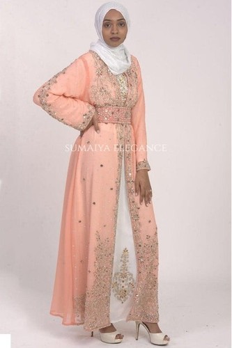 SALE New Dubai Royal Attire Bridesmaid Abaya Long Moroccan Kaftan Ethnic Wear SE - Picture 5 of 7
