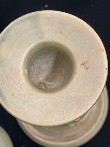 Keramik/Keramik grüne Eidechse Gecko Kerzenhalter und kleine Vase: Volkskunst - Bild 6 von 9