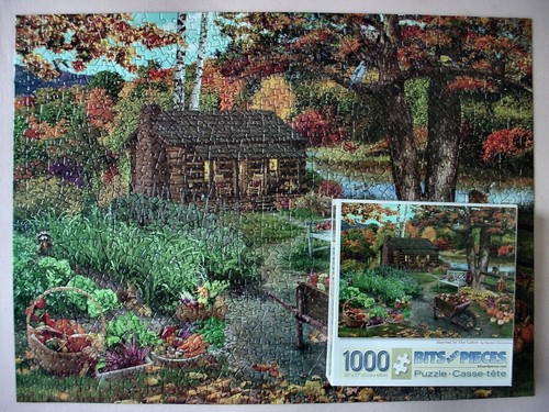 Bits & Pieces Harvest in the Cabin 1000 PC Jigsaw Puzzle -1 piece missing - Picture 2 of 3