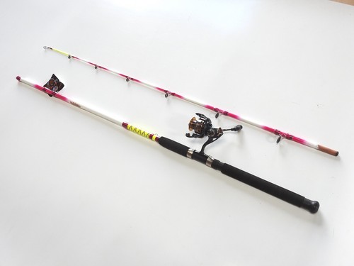Nite Stick Spinning Catfish Combo Hot Pink 8' 2PC/ 6 BB Reel - Picture 2 of 10