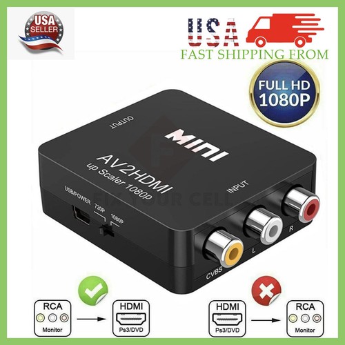 RCA AV zu HDMI HD Konverter Composite CVBS Audio Video Adapter Wii NES SNES