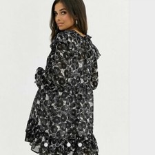 Free People These Dreams Mini Dress Black Combo M 9/30