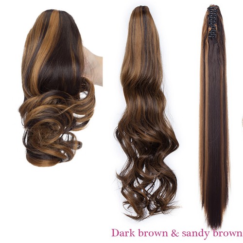 100% Natural Long Ponytail Thick Lady Claw Clip in Pony Tail Hair Extensions US - Picture 26 of 26