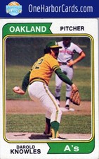 1974 Topps Oakland Athletics #57 Darold Knowles