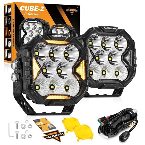 Auxbeam 4"in LED Spot Flood Light Driving Lamp DRL Turn Singal For Jeep SUV ATV - Picture 5 of 12