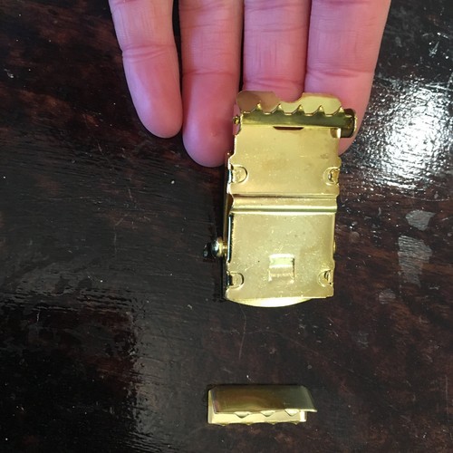 2pcs Gold Military G.I. TYPE WEB BELT BUCKLE & TIP PACK 1 Inch - Picture 4 of 5