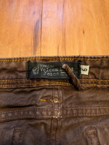 Pantalones de mezclilla Volcom Jeans para mujer 6 marrón lavado skate surf - Imagen 4 de 11