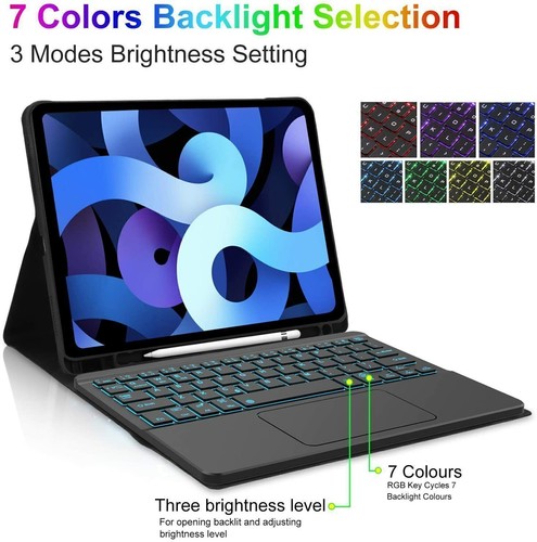 For iPad Pro 11" 3/4th Air 4/5th Gen 10.9" Smart Keyboard Case Touchpad Stand BT - Picture 16 of 37