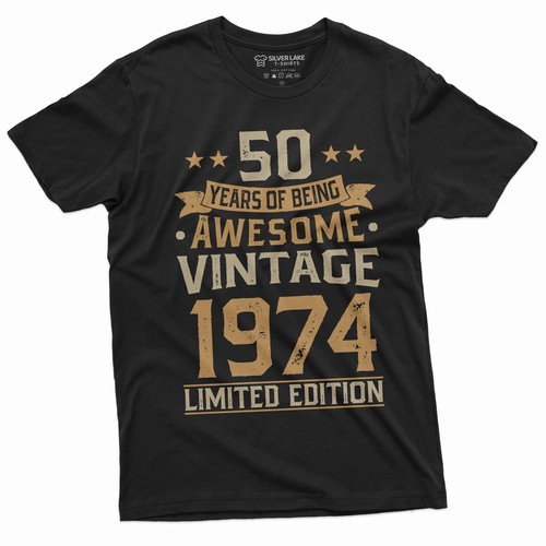 50 years of being awesome custom add your year shirt Birthday customizable tee - Bild 1 von 8