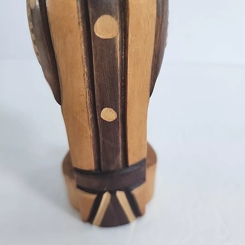 Holz Vogel Skulptur Figur handgeschnitzt Holz Regal Sitter Volkskunst Boho Deko - Bild 11 von 13