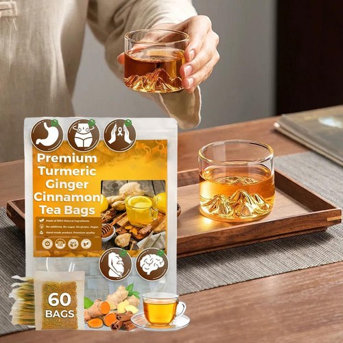 Organic Turmeric & Ginger Tea Bags Plant-Based Pyramid Tea Ba. - Imagen 2 de 12