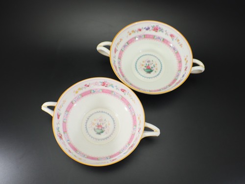 Royal Doulton Urne SAHNE SUPPENSCHÜSSEL 2er Set Blumenrand Blumen Vintage England - Bild 3 von 13