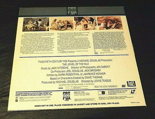 THE JEWEL OF THE NILE VIDEO LASERDISC EXTENDED PLAY 1986 "PG" 1 DISC 106 MIN - Imagen 2 de 4