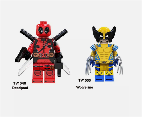 Juego de 8 minifigura Lego personalizada Deadpool bloque de construcción juguete muñeca Wolverine - Imagen 10 de 13