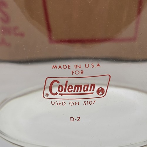 NOS - (1) Coleman 5107 Tapered Lantern Globe Red Logo USA Made - For 5152 ALSO - Picture 13 of 24