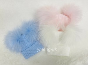 Nouvel Arrivage Bebe Fille Garcon Faux Double Fourrure Pompon Bonnet Doux Ebay