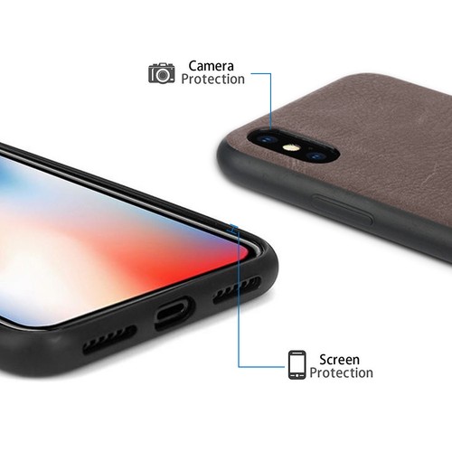 Slim Vintage Leder TPU + PC Stoßfest Back Case Cover für iPhone XS MAX XR X - Bild 23 von 31
