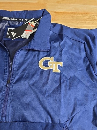 Georgia Tech Yellow Jackets Adidas Large 1/4 ZIp Team Issue Jacket IQ0655 - Picture 3 of 6