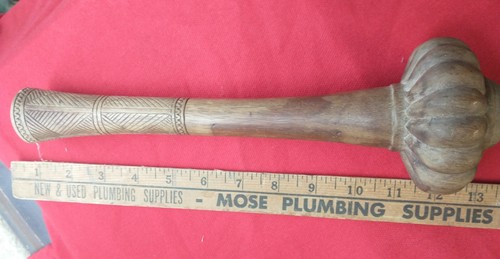 Fiji Ula Throwing Club a Hunters Club Mid 19th Museum Piece Hardwood Carved 13" - Picture 11 of 15