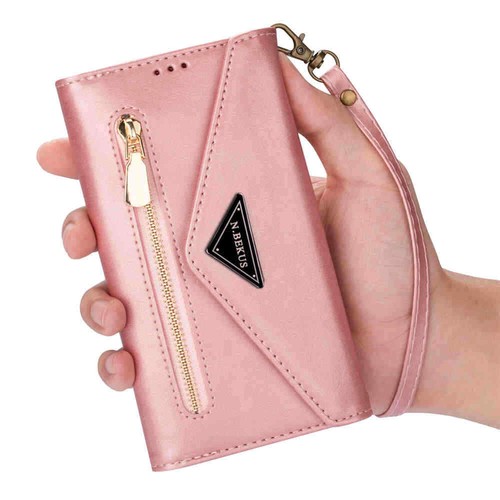 For iPhone 15 Pro 14 13 12 11 XS XR SE 7 8 Zipper Wallet Flip Leather Case Cover - Picture 2 of 54