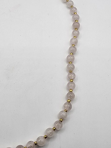 Handmade Round Rose Quartz Bead 1/20 14k Gold Filled Toggle Clasp Necklace - Picture 3 of 11