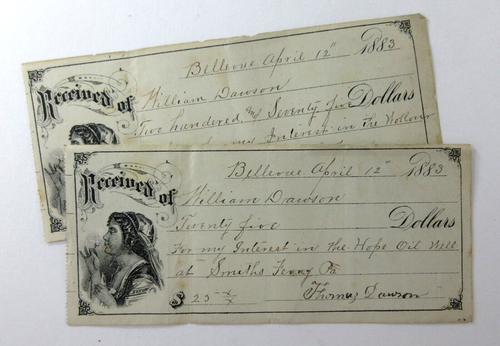 Smiths Ferry Pennsylvania Hope Ölquelle Wollover Ölraffinerie Belege 1883 - Bild 2 von 5