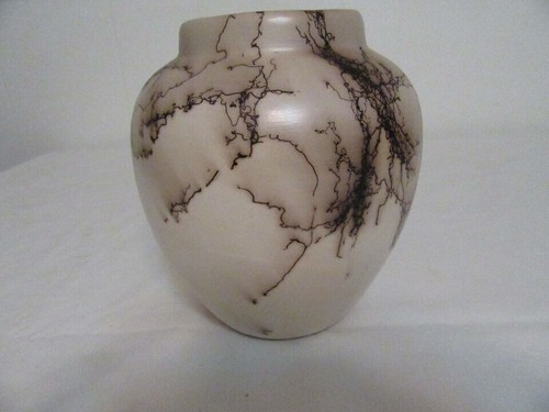 Native American Navajo Horse Hair Pottery Vase Etched Unsigned New Mexico - Picture 3 of 5