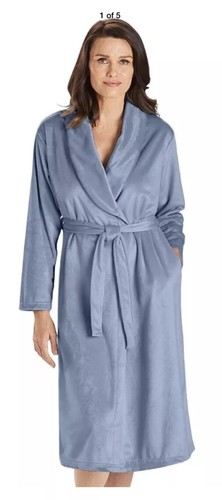 CW CLASSICS BLUE COZY PLUSH FLEECE WRAP ROBE SZ 1X NEW