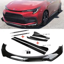 Front Bumper Lip Spoiler Splitter Body Kit+Side Skirt For Toyota Corolla SE Se
