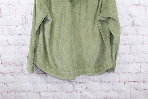LL Bean Women's Comfort Corduroy Relaxed Shirt Zip Hoodie Sea Grass Size 3X Plus - Picture 5 of 12