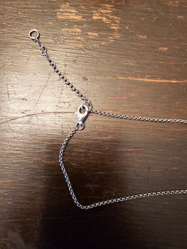 Turquoise Albalone Gemstone Silver Necklace 8" - Picture 3 of 6