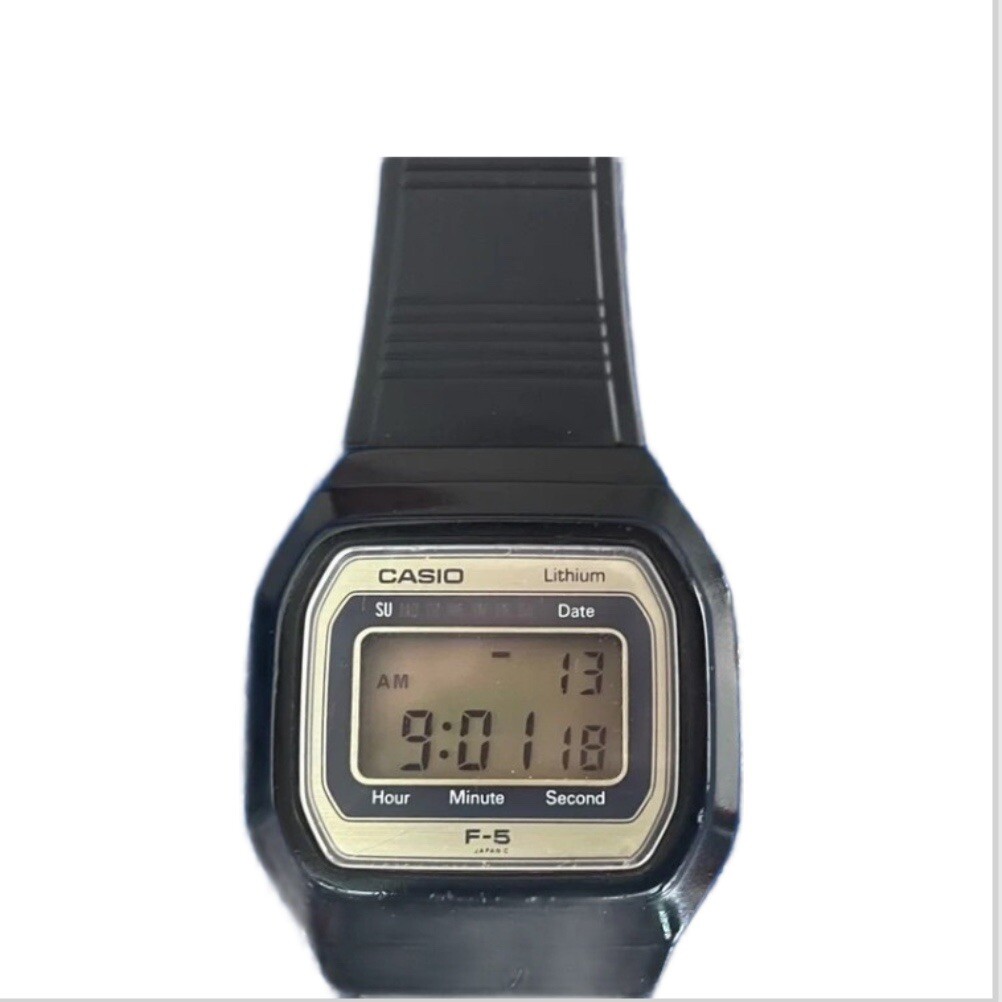 Casio F 5 module 58 Vintage 1982. Rare Digital Watch Japan Lithium