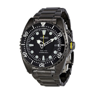 時計 SEIKO KINETIC DIVER'S 200m Seiko kinetic divers 200 m stainless steel watch Black Dial
