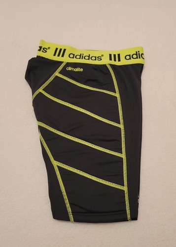 Adidas Destiny Slider Shorts Girls S Small 6-8 Padded Climate Black & Yellow - Picture 4 of 15