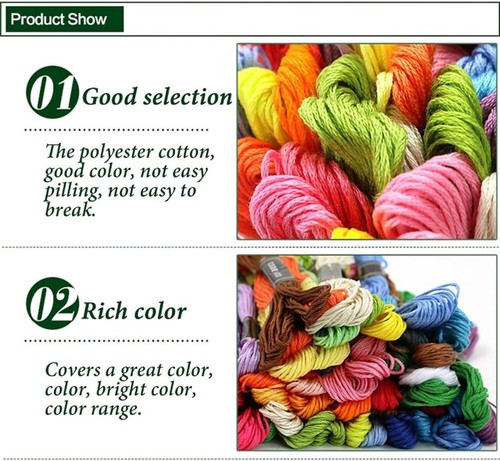 Rainbow Cross Stitch Cotton Floss Set with Essential Tools - 447 Colors Included - Picture 6 of 7