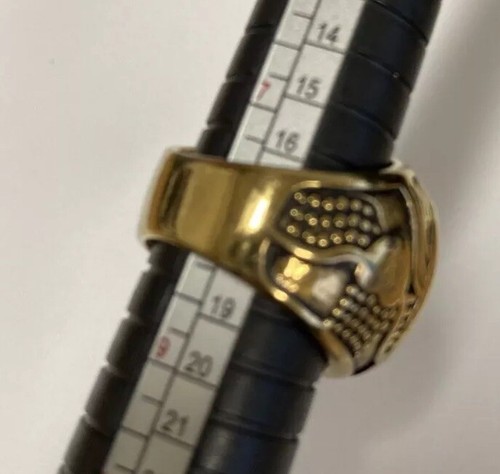 Lion Safari Tiger King Forest Gold Tone Gothic Biker Ring Size 8 Lots Of Detail - Picture 5 of 10