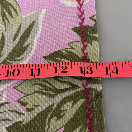 Manteles individuales April Cornell 4 rosa verde tropical floral borde bordado India leer - Imagen 5 de 11