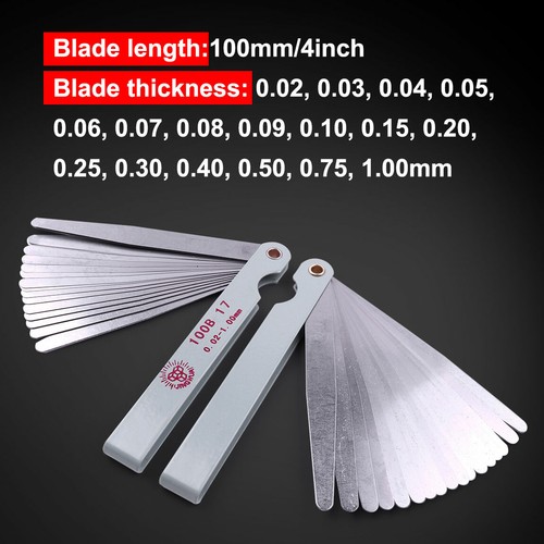 2pcs Stainless 0.02mm to 1mm Thickness Gap Metric Filler Feeler Measuring Gauge - Picture 1 of 6