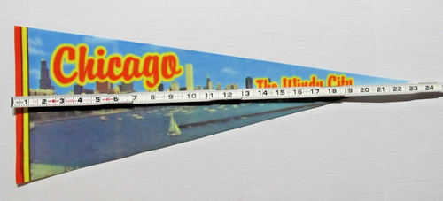 Chicago Wimpel von 1981 (zeigt Skyline am Wasser): Maße 23 Zoll (#2282) - Bild 4 von 7