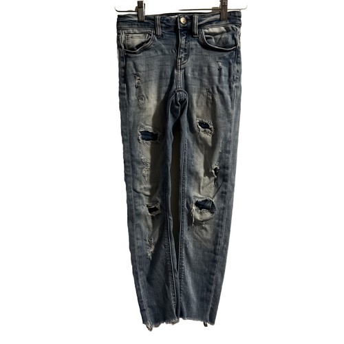 Youth Kancan Sz 12 Girls Mid Rise Slim Fit Skinny Jeans Estilo 31609 Raw Hem