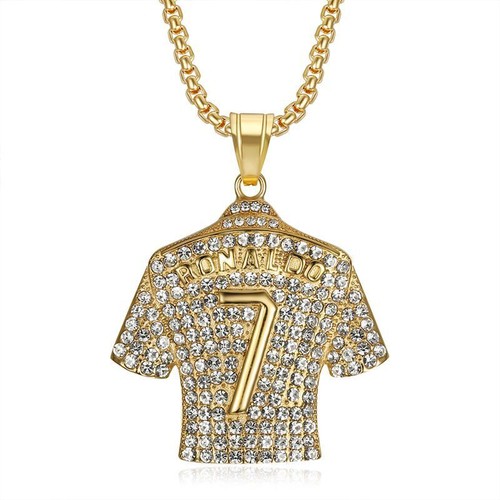 2024 CHRISTIANO RONALDO #7 Necklace Soccer/Football Gold Jersey Pendant Jewelry - Picture 6 of 10