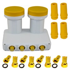 SAT Monoblock Astra Hotbird Quad LNB 4 Teilnehmer Digital 4K HD Doppel LMB GM NE