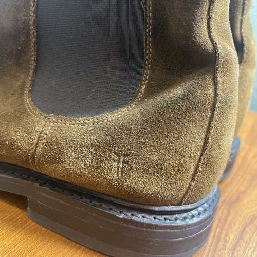 Frye Seth Tan Suede Leather Chelsea Ankle Slip On Casual Boots Mens Size 13D - Picture 5 of 15