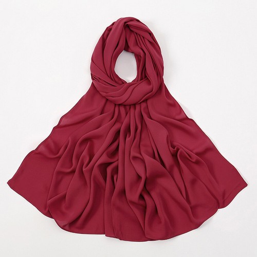 Neu Seide Chiffon Hijab Schal Frauen Muslim Tücher Kopftuch Halstücher Islamisch Turban - Bild 14 von 22