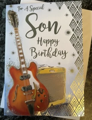 KINGFISHER CARDS LTD For A Special Son Happy Birthday Card Celebration Silver Foil 5" x 7"