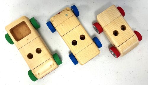 3 Cabello Designed The Automoblox Company Wooden Cars - Picture 2 of 4