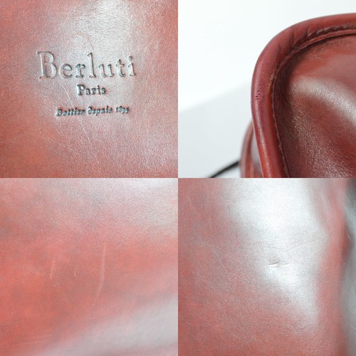 Berluti 2way Men's 2 Layer Briefcase Shopping d'un Jour Patine Tote Bag Brown  - Picture 9 of 10