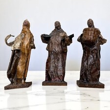 Vintage Handcrafted Folk Art Figures 1990s Made in USA 13" Recycled Papier-M ch