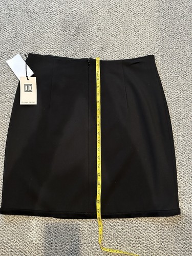 NWT Ivanka Trump Black Skirt Size 12 Gold Buckle with Leather Trim - Picture 4 of 10